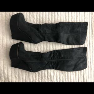Bakers black wedge boots